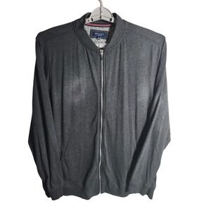 Britches Sport By Samtex Mens Zipper Front Jacket Gray XL Cotton Polyester Blend